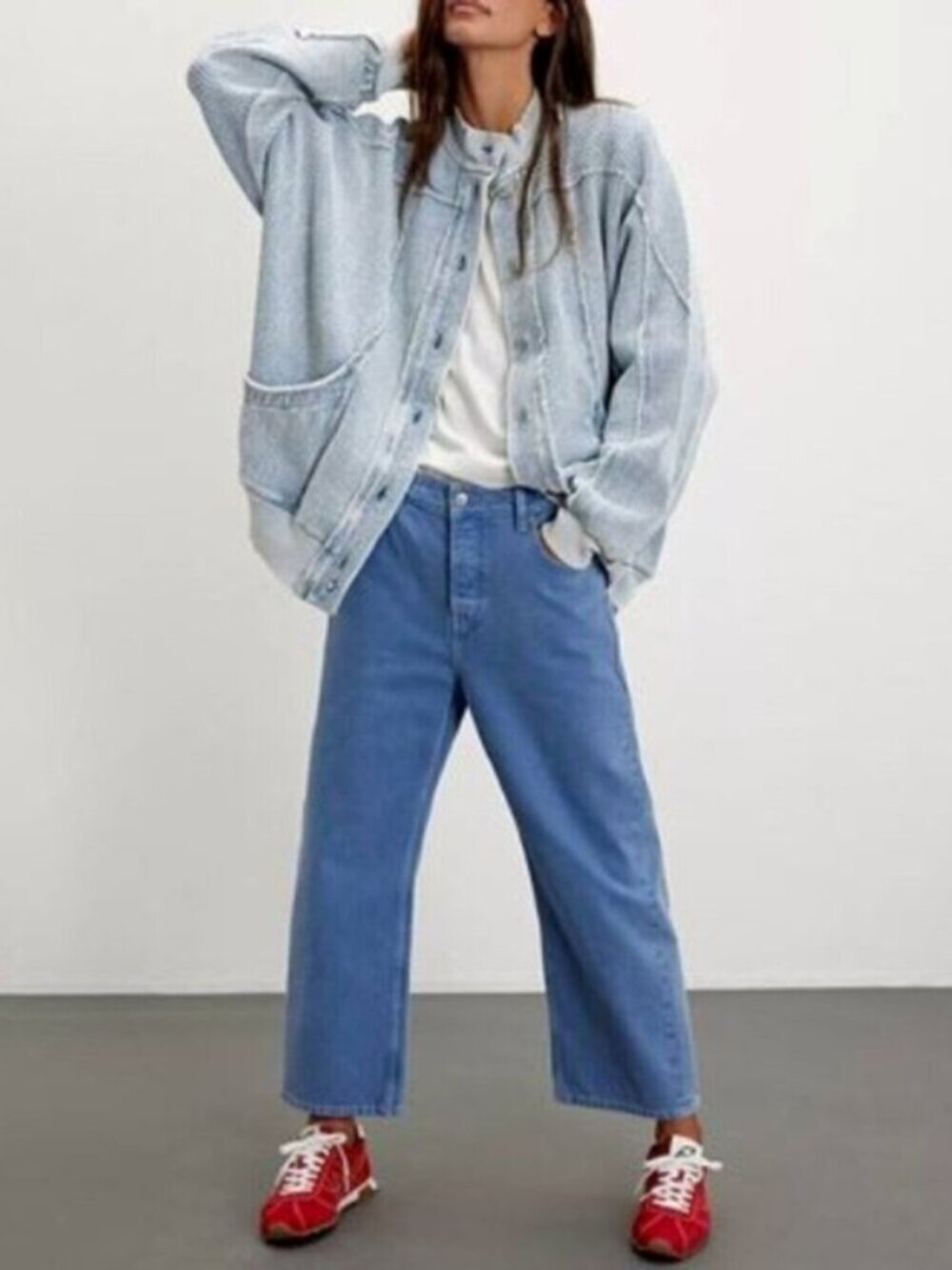 FREE PEOPLE WE THE FREE Deep Trance Dropped Boyfriend Jeans Ocean Size 25 NWT